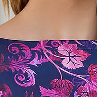 Krepp rövid harang ruha virágos nyomtatott mintával - StarShinerS