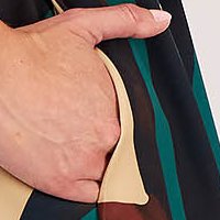 Rugalmas szövetü harang ruha - bő ujjakkal és oldalt zsebkkel - StarShinerS