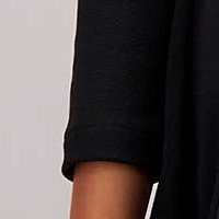 Krepp rövid harang ruha - fekete, kocka dekoltázzsal - StarShinerS