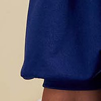 Krepp térdig érő harang ruha - kék, gyöngyös díszítéssel - StarShinerS