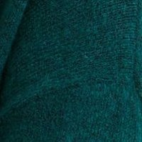 Kötött bő szabású pulóver - sötétzöld, v-dekoltázzsal