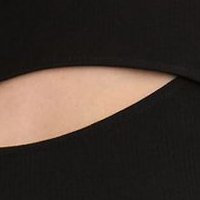 Fekete Top Secret kötött pulóver kivágással mellrésznél