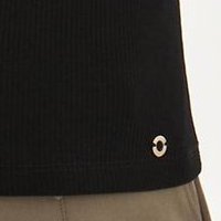 Fekete Top Secret kötött pulóver kivágással mellrésznél