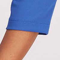 Blue crepe knee-length pencil dress with wrap neckline - StarShinerS