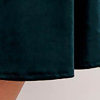 Bársony rövid harang ruha - sötétzöld, szögletes dekoltázzsal - StarShinerS