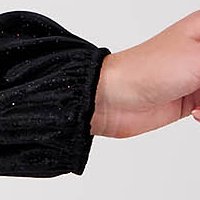 Ruha fekete - StarShinerS bársonyból csillogó díszítések háromnegyedes harang alakú gumirozott derékrésszel