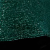 Zöld bársony aszimetrikus bő szabású női blúz