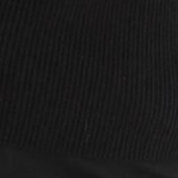 Kötött szűk szabású pulóver - fekete, magas gallérral, az ujjakon fémes kiegészítővel