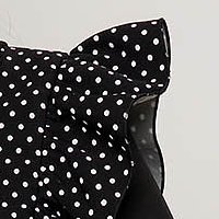 Rugalmas szövetü rövid harang ruha - fekete, fodros pántokkal - StarShinerS