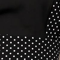 Rugalmas szövetü rövid harang ruha - fekete, fodros pántokkal - StarShinerS