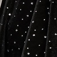 Bársony rövid harang ruha - fekete, csillogó díszítéssel - StarShinerS