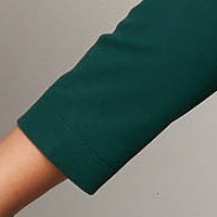 Krepp ceruza ruha - zöld, elöl felsliccelt, v-dekoltázzsal - StarShinerS