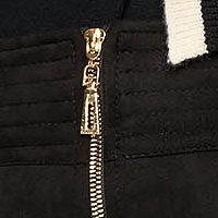 Fordított műbőrb ceruza szoknya - fekete, oldalt zsebekkel és elől cipzárral