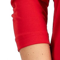 Lycra hosszú szűk szabású női blúz - piros, oldalt felsliccelt magas gallérral - StarShinerS