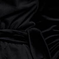 Bársony térdigérő harangruha - fekete, gumirozott derékrésszel, övvel ellátva - StarShinerS