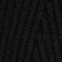 Kötött csíkozott anyagú bő szabású pulóver - fekete, kerekített dekoltázssal