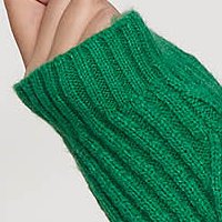 Zöld kötött bő szabású pulóver