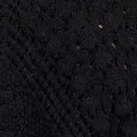 Kötött bő szabású pulóver - fekete, kerekített dekoltázssal, domborított mintával
