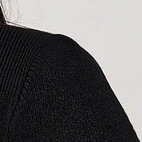 Kötött szűk szabású pulóver - fekete, gallérnál strassz köves díszítéssel