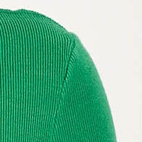 Kötött szűk szabású pulóver - zöld, gallérnál strassz köves díszítéssel