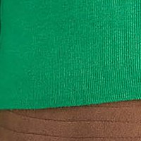 Kötött szűk szabású pulóver - zöld, gallérnál strassz köves díszítéssel