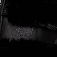 Szőrmekabát - fekete, bő szabású, bundabélessel, oldalt zsebekkel és övvel ellátva