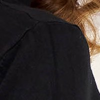Pulover din tricot negru mulat cu guler inalt
