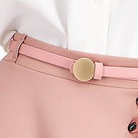 Púder rózsaszín StarShinerS szoknya - rugalmas szövet midi harang öv típusú kiegészítővel