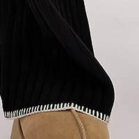 Compleu din tricot negru cu pantaloni usor evazati - SunShine