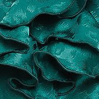 Bluza dama din satin verde-inchis mulata cu jabou accesorizat cu brosa