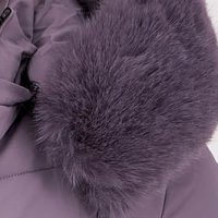 Geaca din fas mov-deschis cambrata cu gluga detasabila cu insertie din blana ecologica - SunShine Geaca din fas mov-deschis cambrata cu gluga detasabila cu insertie din blana ecologica - SunShine