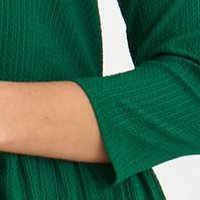 Ruha zöld rövid harang krepp háromnegyedes ujjakkal