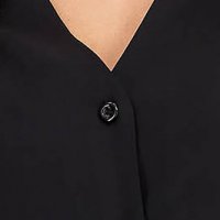 Női fekete ing bő szabású strassz köves díszítéssel