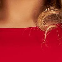 Női blúz piros - StarShinerS szűk szabású hosszú lycra oldalt felsliccelt