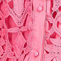 Pink csipkés anyagból rövid harang ruha eltávolítható övvel