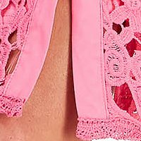 Pink csipkés anyagból rövid harang ruha eltávolítható övvel