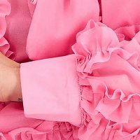Női pink muszlin blúz bő szabású gumírozott derekú es bő ujjú