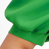 Ruha zöld - StarShinerS rugalmas szövet midi harang bő ujjú bross kiegészítővel