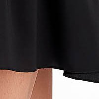 StarShinerS fekete ruha - georgette midi harang alakú gumirozott derékrésszel