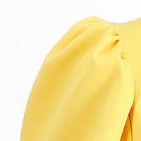 Ruha sárga - StarShinerS rugalmas szövet midi harang bő ujjú bross kiegészítővel