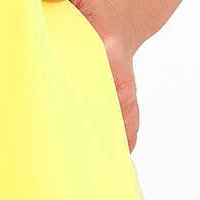 Sárga rugalmas szövet harang ruha, térdigérő