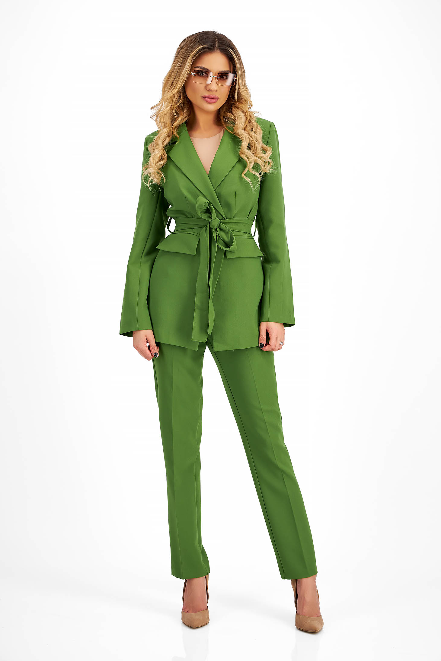Női kosztüm zöld pamutból készült 1 - StarShinerS.hu