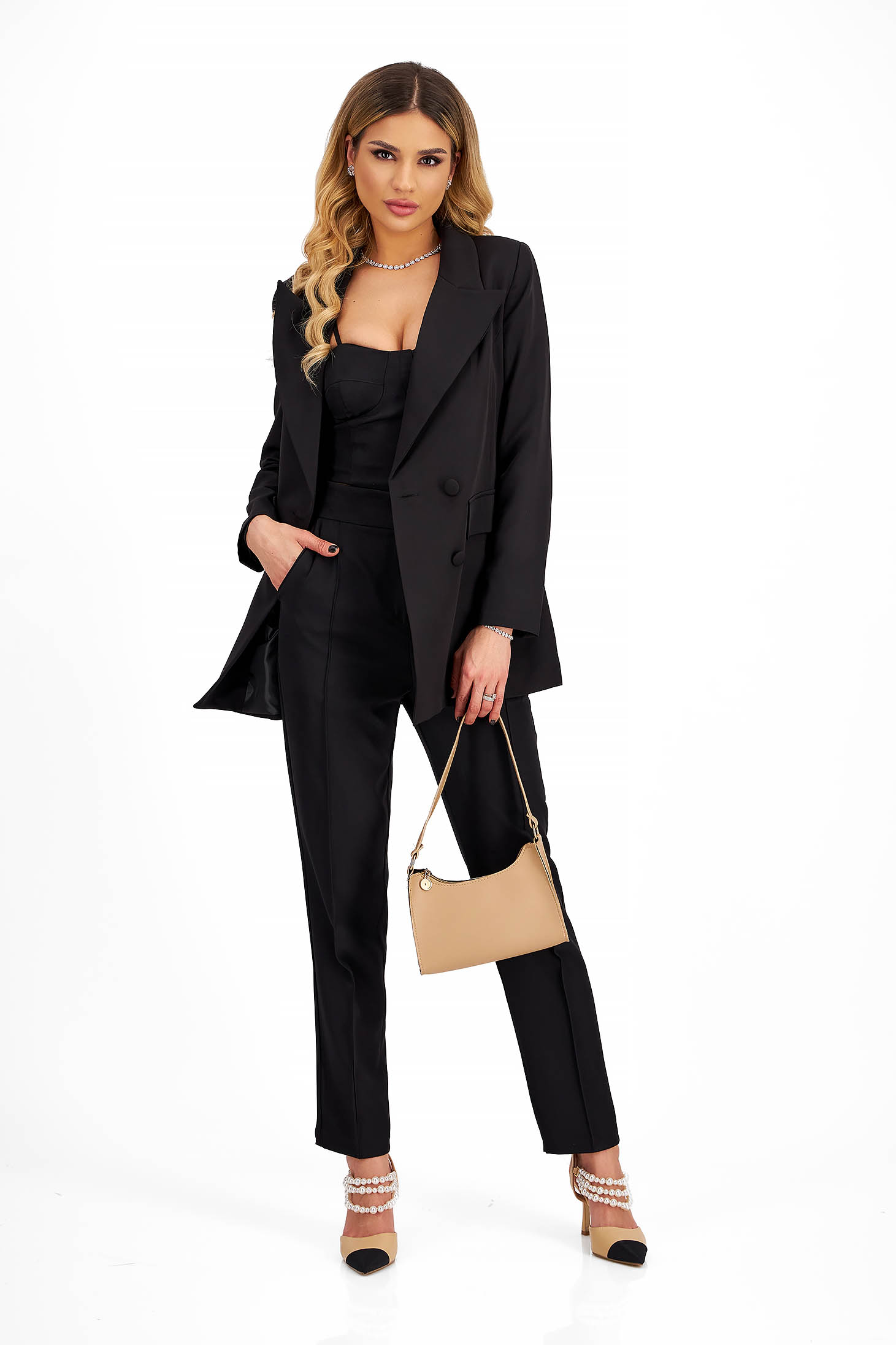 Lili's Notched Collar Suit | LILI BLANC Luxury Clothes for women