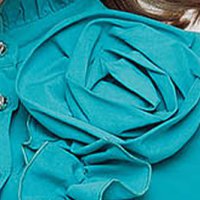 Női ing türkizzöld pamutból készült szűkített