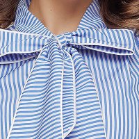 Kék puplin szűkített női ing