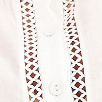 Női ing ivoire pamutból készült bő szabású csipke díszítéssel