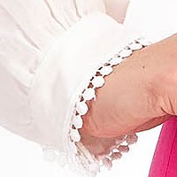 Női ing ivoire pamutból készült bő szabású csipke díszítéssel