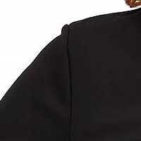 Ruha fekete rakott, pliszírozott krepp háromnegyedes harang alakú gumirozott derékrésszel öv típusú kiegészítővel