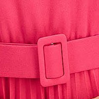 Ruha pink rakott, pliszírozott krepp háromnegyedes harang alakú gumirozott derékrésszel öv típusú kiegészítővel