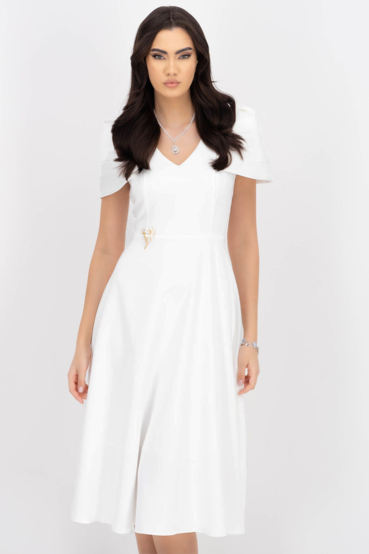 StarShinerS ivory haljina tkanine midi cloche 1 - StarShinerS.hr